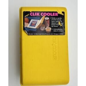 Small Cooler By Clik Cooler, Fits In Lunch Box. Yellow. Insulated. Clean. VG